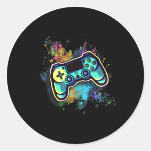 Retro Video Game Controller voor Heren1 Ronde Sticker