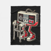 Retro Video Game Controller With Walker Funny Game Fleece Deken (Voorkant)