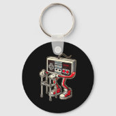 Retro Video Game Controller With Walker Funny Game Sleutelhanger (Voorkant)