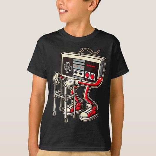 Retro Video Game Controller With Walker Funny Game T-shirt (Voorkant)