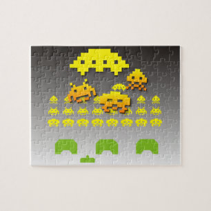 Retro Video Game Invaders Puzzle Legpuzzel