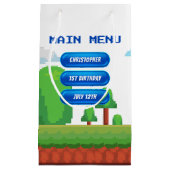Retro Video Game Menu 1e Verjaardagsfeest Klein Cadeauzakje (Voorkant)