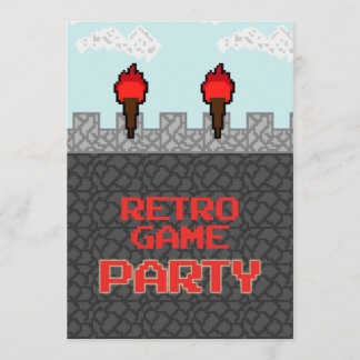 Retro Video Game Party uitnodiging