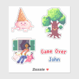 Retro Video Game Pixel Art Aangepast Sticker