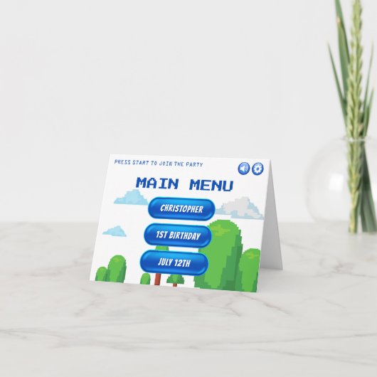 Retro videogame menu 1e verpartij (Voorkant)