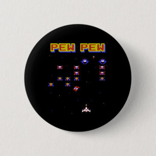 Retro videogame oude school game 80s vintage gamin ronde button 5,7 cm