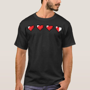 Retro videogame pixel hartgezondheidsbalk 80S 90S T-shirt