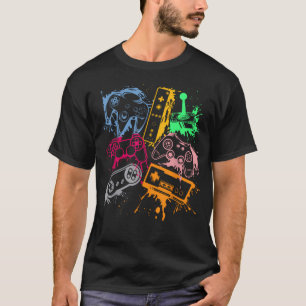 Retro videogameconsolecontrollers 80's 90's t-shirt