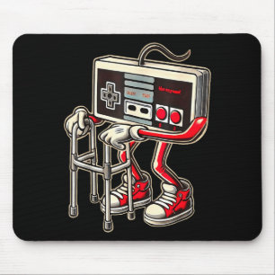 Retro videogamecontroller met rollator Funny Game Muismat