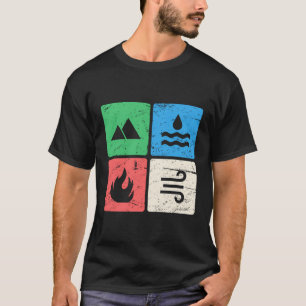 Retro Vier Elementen Hoodie T-shirt