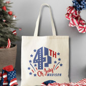 Retro vierde juli Custom Patriottisch Tote Bag