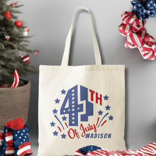 Retro vierde juli Custom Patriottisch Tote Bag