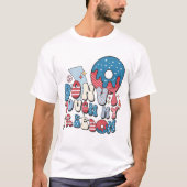 Retro Vierde juli 'Donut Touch My Freedom' Mannen' T-shirt (Voorkant)