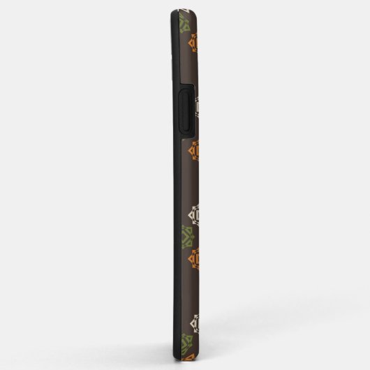 Retro Vierkant Patroon Bruin Aangepast Visitekaart Case-Mate iPhone Case (Achterkant/rechts)