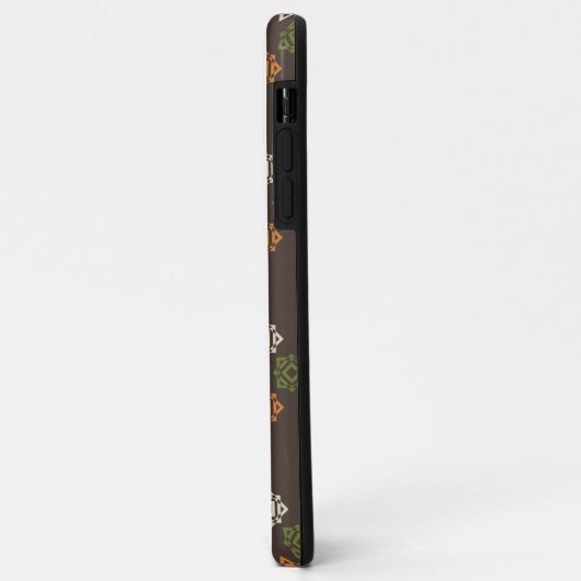 Retro Vierkant Patroon Bruin Aangepast Visitekaart Case-Mate iPhone Case (Achterkant/links)