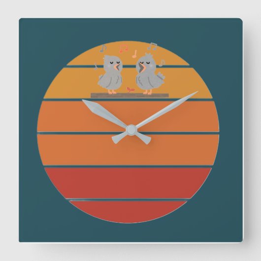 Retro. Vierkante Klok (Voorkant)