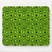 Retro Vierkanten - Chartrause Groen op Zwart Muismat (Voorkant)