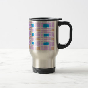 Retro vierkantjes patroon reisbeker