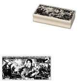 Retro vietnamese postzegel met een gewapend meisje rubberstempel (Gestempeld)