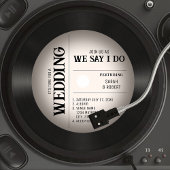 Retro  Vignet Vinyl Record Bruiloft Kaart