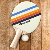 Retro Vijf Strepen met Naam Tafeltennisbatje