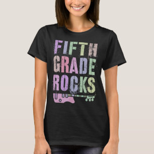Retro VIJFDE KLAS ROCKS Docent Rockstar Team 5de T-shirt
