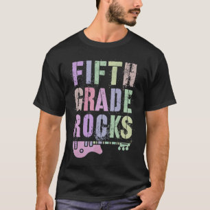 Retro VIJFDE KLAS ROCKS Docent Rockstar Team 5de T-shirt