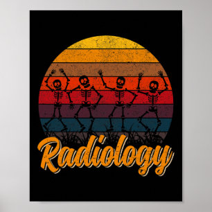 Retro Vinitage Danskeleton Radiology Technici Poster