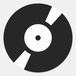 retro vinly record ronde sticker