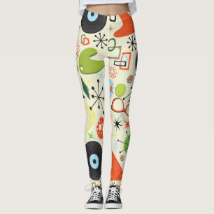 Retro Vintage 50'er Jaren 1950'er Jaren Stijl Patr Leggings