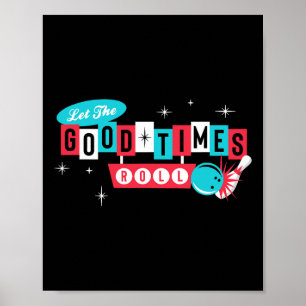 Retro Vintage 50's 60's Bowling - Laat De Goede Ti Poster