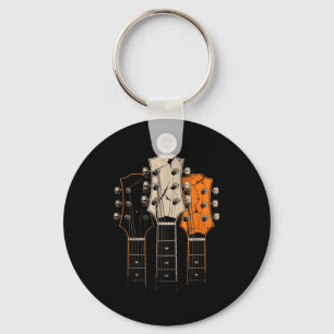 Retro Vintage 80s Silhouette Rock Muziek Gitaar Pl Sleutelhanger