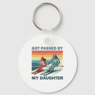 Retro Vintage Aangereden Door Mijn Dochter Funny S Sleutelhanger