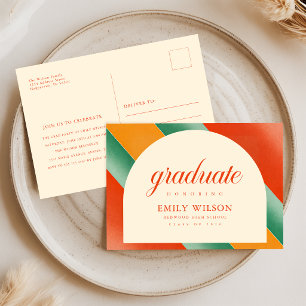 Retro Vintage Afstuderen  Afstudeerfeest Uitnodigi Briefkaart