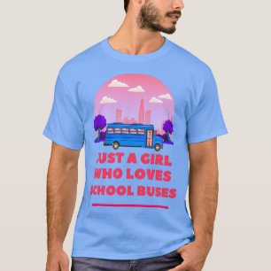 Retro Vintage alleen een meisje dat van schoolbuss T-shirt