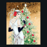 Retro vintage art déco dame Noël<br><div class="desc">conception par www.etsy.com/Shop/VanityFlairDesign</div>