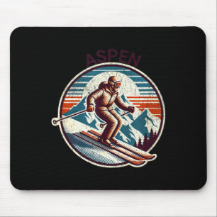 Retro vintage Aspen Colorado skioord winter Muismat