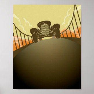 Retro Vintage-auto | Art Deco Poster