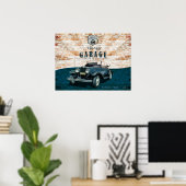 Retro Vintage-auto Poster (Thuiskantoor)