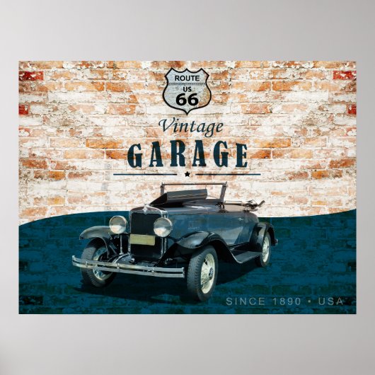 Retro Vintage-auto Poster (Voorkant)