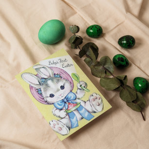 Retro vintage baby's eerste Pasen ansichtkaart Feestdagenkaart