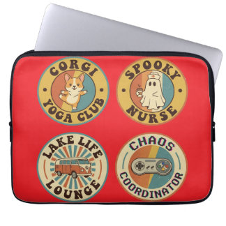 Retro Vintage Badge Sticker Collectie Laptop Hoes