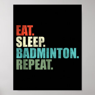 Retro Vintage Badmintonspeler Tank Top  Poster
