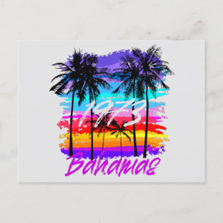 Retro Vintage Bahamas Carte postale Vacances Crois