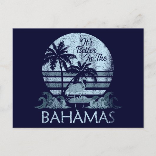 Retro Vintage Bahamas Carte postale Vacances Crois (Devant)