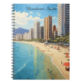 Retro Vintage Benidorm Spanje Reis Mediterrane Notitieboek