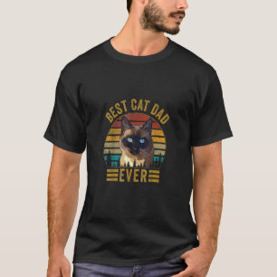 Retro Vintage Beste Kat Vader Ooit Vaderdag Siames T-shirt