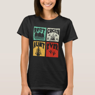 Retro Vintage Beste Kip Tante Ooit Boer Familie T-shirt