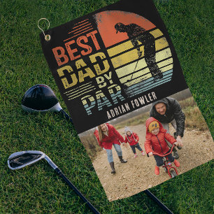 Retro Vintage Beste Papa door Par Foto Aangepaste  Golfhanddoek