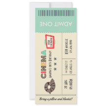 Retro Vintage Bioscoopkaart Verjaardagsfeest Uitno